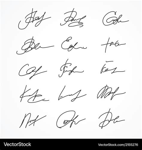 Signature fictitious autograph Royalty Free Vector Image