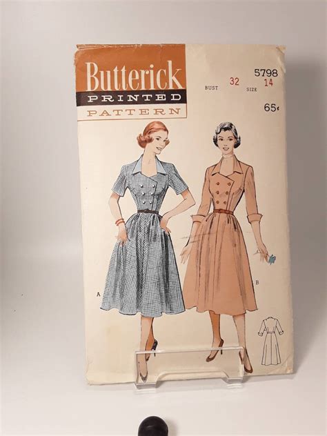 Butterick Printed Pattern 5798 Vintage Misses Dress Size 14 Bust 32