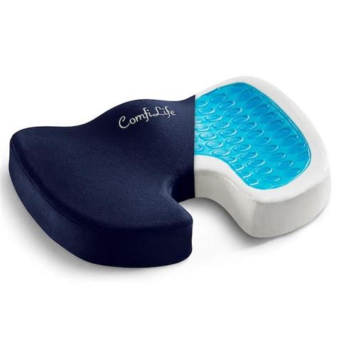 COMFILIFE Memory Foam Navy Gel Enhanced Seat Cushion Chair Pad R 200