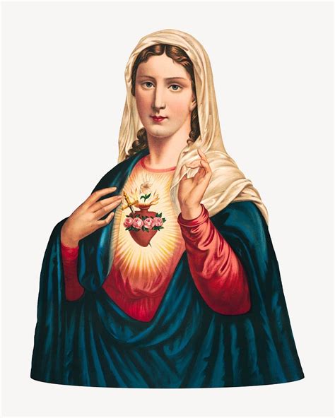 S S Heart Mary Vintage Religious Free Photo Illustration Rawpixel