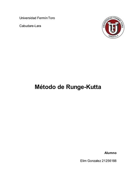 M Todo De Runge Kutta Pdf