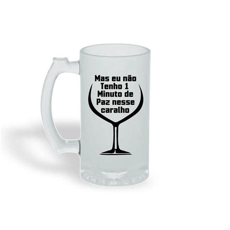 Caneca Chopp Vidro Fosco Bar Boteco E Frase Submarino