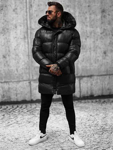 Herren Winterjacke Schwarz Ozonee O M Z Ozonee