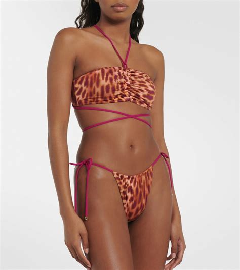 Stella McCartney Leopard Print Bandeau Bikini Top Stella McCartney