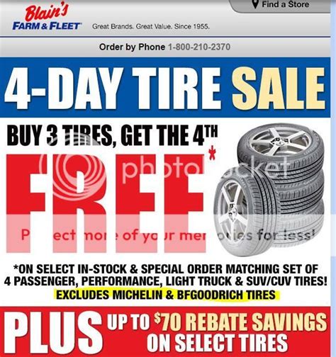 Farm and Fleet - Buy 3 tires, get 1 free + rebate | BobIsTheOilGuy