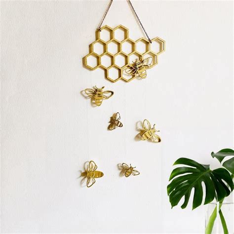 Bee Honeycomb Wall Hanging Bee Mobile Bee Wall Art Bee Home Decor