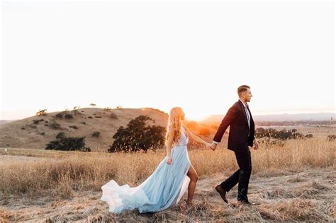 Custom Made Pale Blue Chiffon Boho Wedding Dress With Slitgdc1031