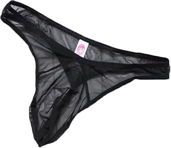 Khufuzi Mens Ice Silky Thongs Lingerie Breathable Briefs Mesh Underwear See Through Hot