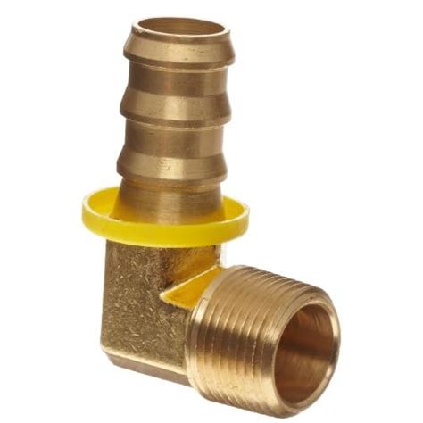 Metals Brass Hose Fitting 90 Degree Elbow 3 8 Barb X 1 2 Male Pipe