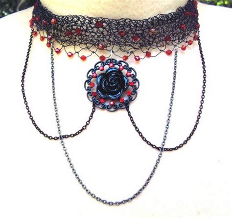 Necklace Choker Crocheted Gothic Victorian By MirrorIrorriM 40 00