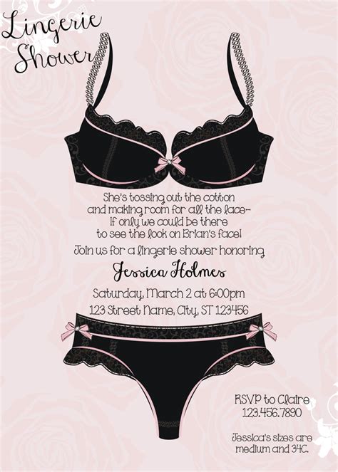 Lingerie Shower Invitation Digital File By Makeitpersonalforyou