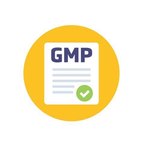 GMP icon, Good Manufacturing Practice, flat vector 35341478 Vector Art