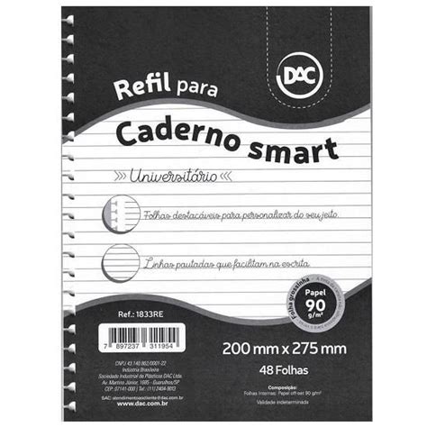 Refil Para Caderno Universit Rio Grande Smart Folhas Re Dac Na