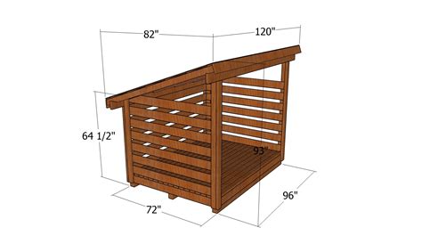 2 cord Wood Shed – dimensions | MyOutdoorPlans