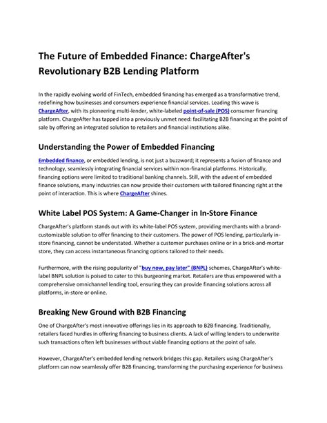 PPT The Future Of Embedded Finance ChargeAfterr Revolutionary B2B