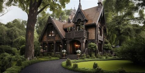 Premium AI Image | European style house with medium garden hd wallpaper