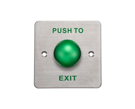 Stainless Steel Push to Exit Button Green Mushroom Exit Button