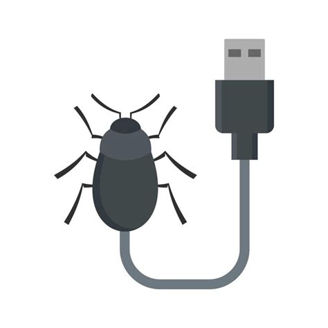 Icono De Error Usb Ilustraci N Plana Del Icono De Vector De Error Usb