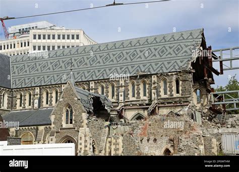 Ruin Of Christchurch Cathedral New Zealand Stock Photo Alamy