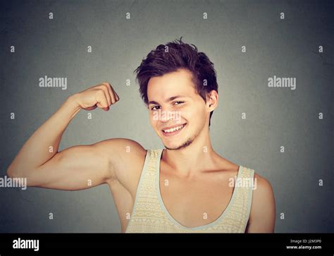 Guy Flexing Muscle Hi Res Stock Photography And Images Alamy