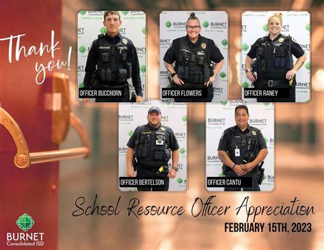 School Resource Officer Appreciation February 15th Burnet