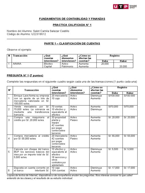 Practica Calificada 1 Pdf Bancos Transferencia Bancaria