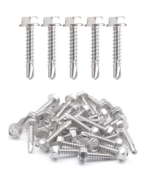 Buy 8 X 1 Stainless Hex Washer Head Self Drilling Screws 50pcs Sheet