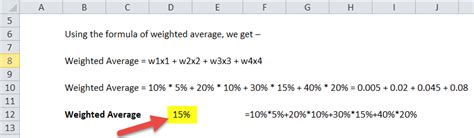 Weighted Average Formula How To Calculate Excel Template