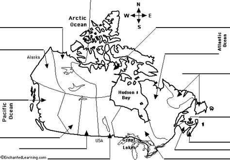 Label Canadian Provinces Map Printout - EnchantedLearning.com