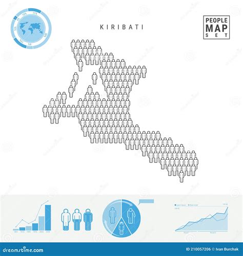 Kiribati People Icon Map. Stylized Vector Silhouette of Kiribati. Population Growth and Aging ...