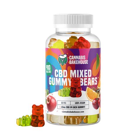 Cbd Mixed Fruit Gummies Bears 60 Pcs Cannabis Bakehouse