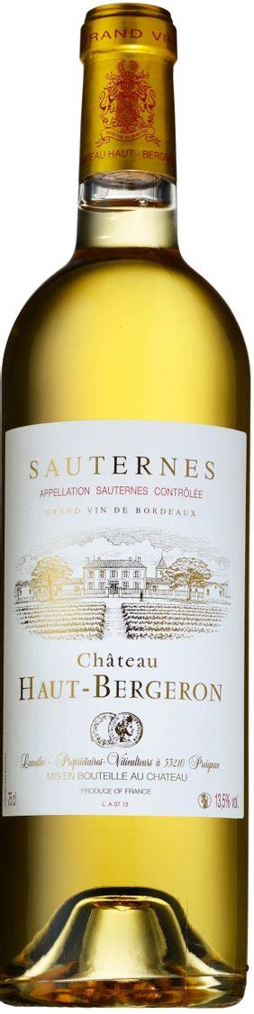 Ch Haut Bergeron 2020 Sauternes Caves De France