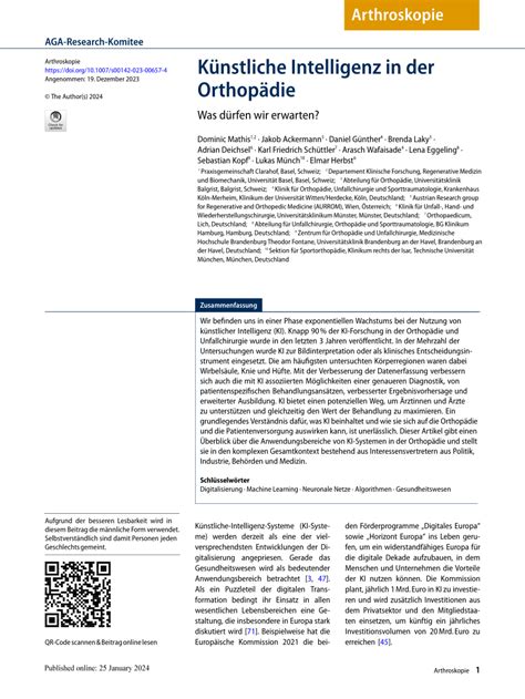 PDF Künstliche Intelligenz in der OrthopädieArtificial intelligence