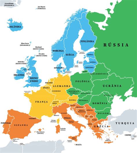 Suiça Fica Na Europa - Mapa da Europa: países, capitais e regionalização - Significados