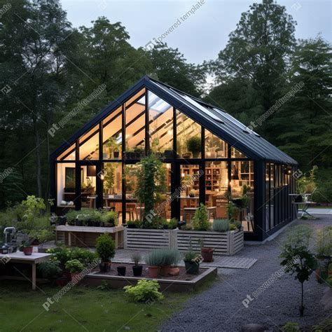 contemporary scandinavian greenhouse design  small plant nursery