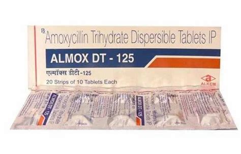 ALMOX AMOXICILLIN TRIHYDRATE DISPERSIBLE 125 DT Tablets At 40 Stripe