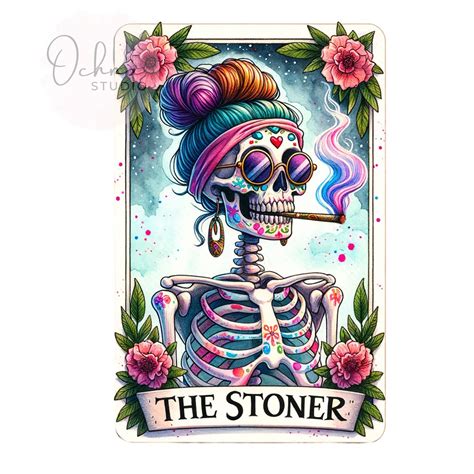 The Stoner Skeleton Tarot Card PNG Sarcastic Sweary Skeleton Sassy