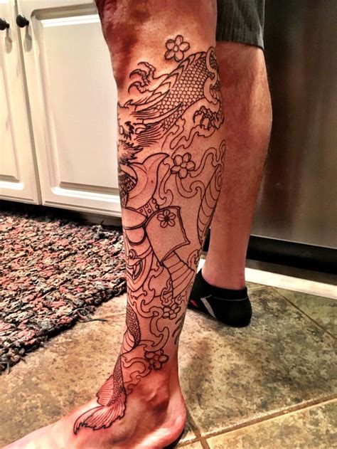 Japanese Leg Tattoo Inspiration