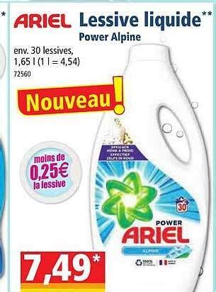 Promo Lessive Liquide Power Alpine Ariel Chez Norma