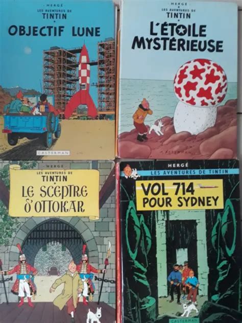 LOT DE BANDE Dessinée Tintin Herge Edition 1966 Reliure Abimee EUR 12