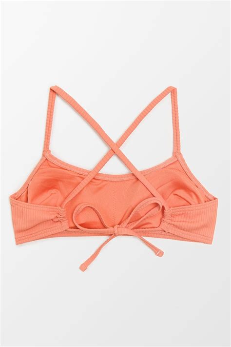 Ribbed Sunburst Rib Crossback Bralette Bikini Top Shopperboard