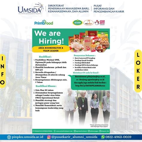 Pt Primafood International Hiring Pusat Informasi Pengembangan Karir