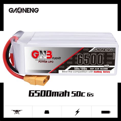 Gaoneng GNB 6S 22 2V 6500mAh 50C 100C XT60 T Plug Lipo Battery For RC