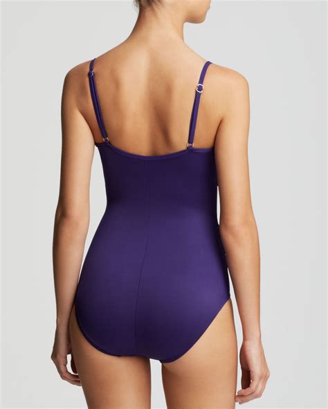 Lyst Miraclesuit Net Work Mystify One Piece Swimsuit In Purple