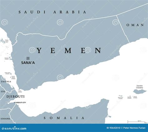 Yemen Political Map stock vector. Illustration of labeling - 95642010