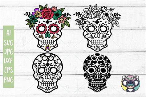 Sugar Skull Svg Png Dxf Eps Digital Download Free Svg Files For