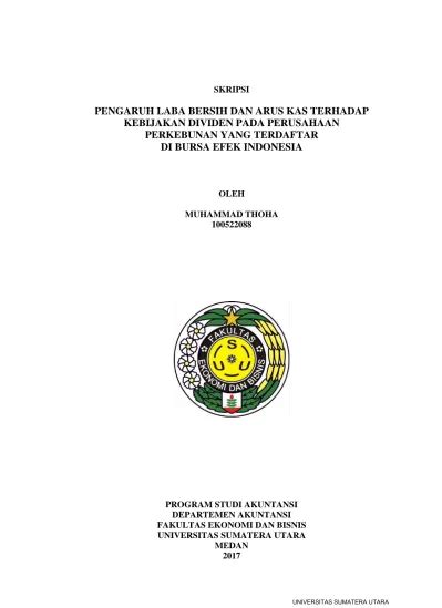 PENGARUH LABA BERSIH DAN ARUS KAS TERHADAP KEBIJAKAN DIVIDEN PADA