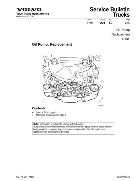 Volvo Oil Pump Replacement D13 Pdf Motor Oil Pipe Fluid Conveyance