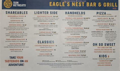 Menu at Eagles Nest restaurant, USA, NW 45th Ave Rd