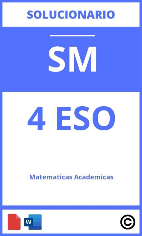 Solucionario Matem Ticas Acad Micas Eso Sm Savia Pdf